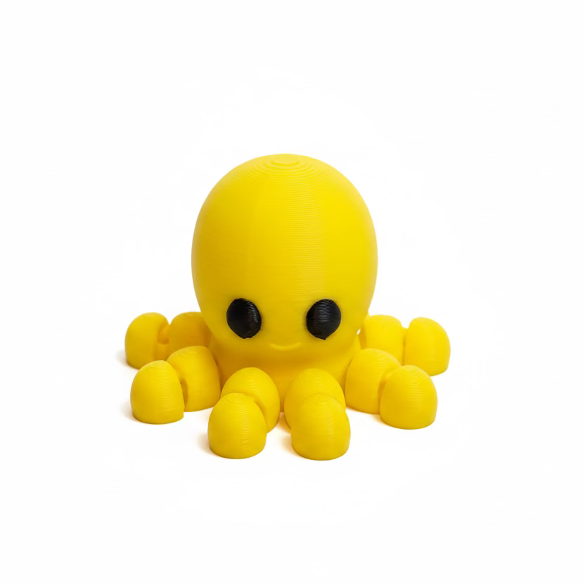 Octopus (Yellow) • Mini 3D Printed Articulated Animal • Flexi Animals • Pocket Pets • Pocket Pals • Desk Pets [#41]*