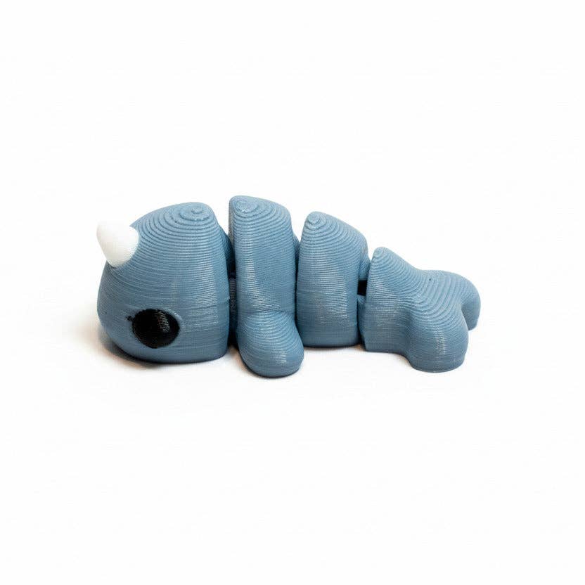 Narwhal (Blue/Grey) • Mini 3D Printed Articulated Animal • Flexi Animals • Pocket Pets • Pocket Pals • Desk Pets [#58]