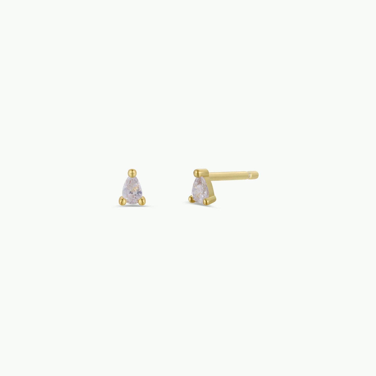 Teardrop - White CZ - Earrings