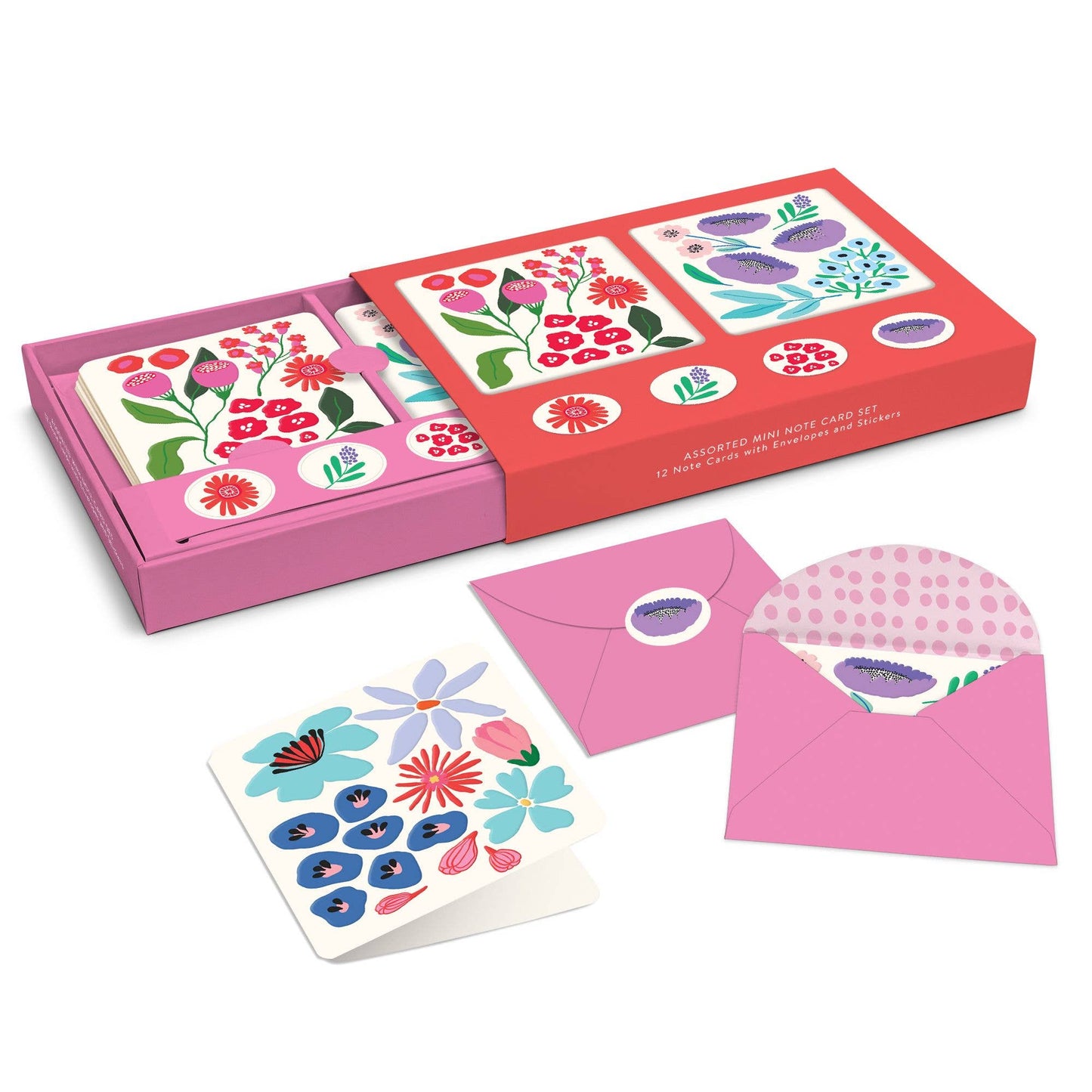 Botanical Bliss Assorted Mini Note Card Set with Stickers