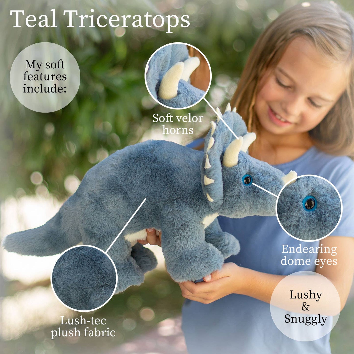 Teal Triceritops World's Softest 16" Large Lushees Plush Toy
