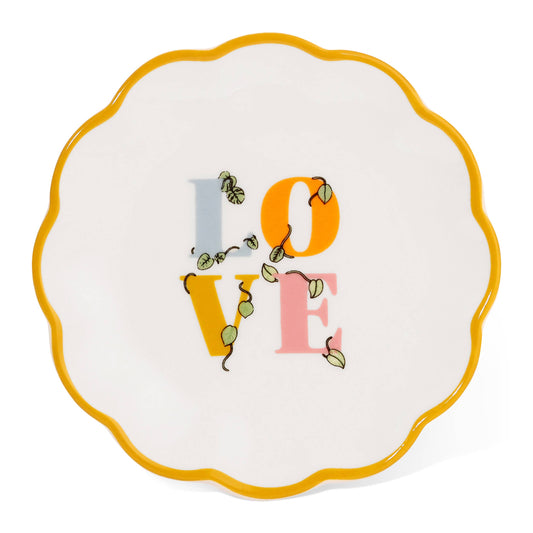 Botanical Scalloped Dish - LOVE