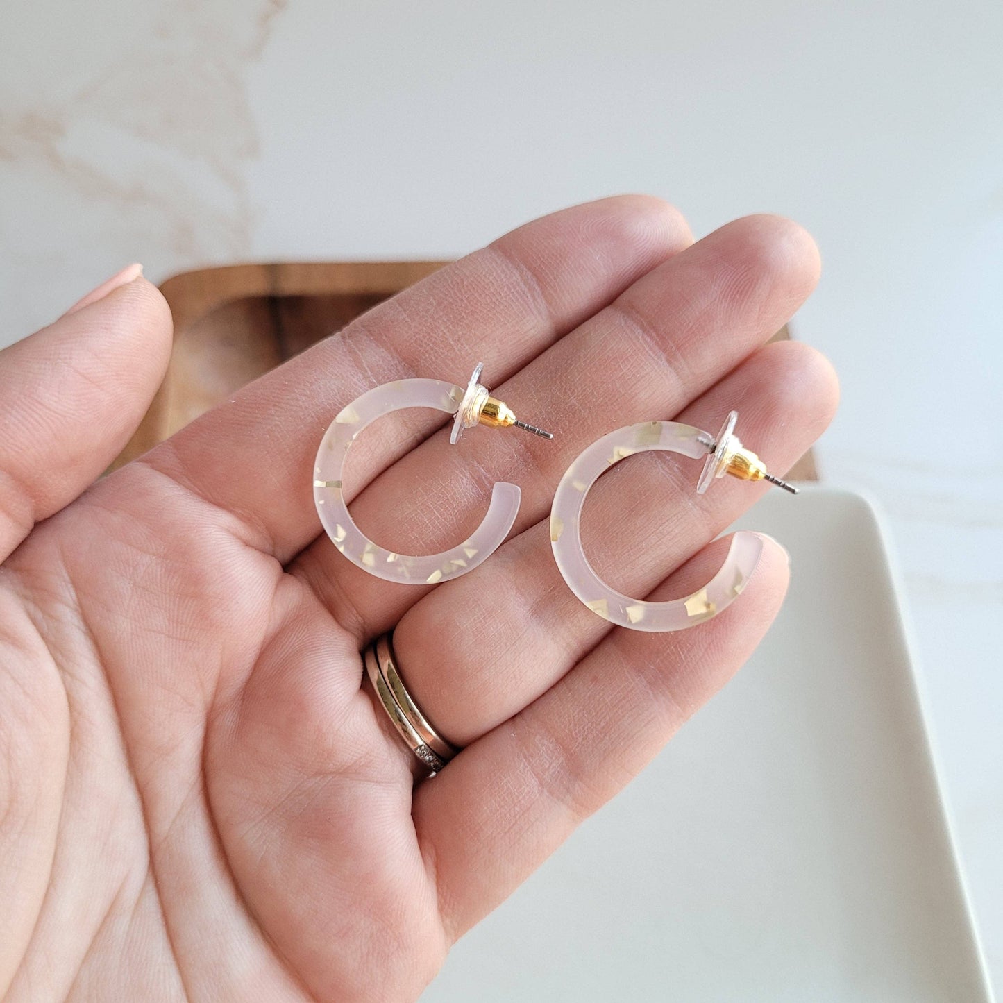 Cam Mini Hoops - Gold Flake // Jewelry, Earrings, Holiday