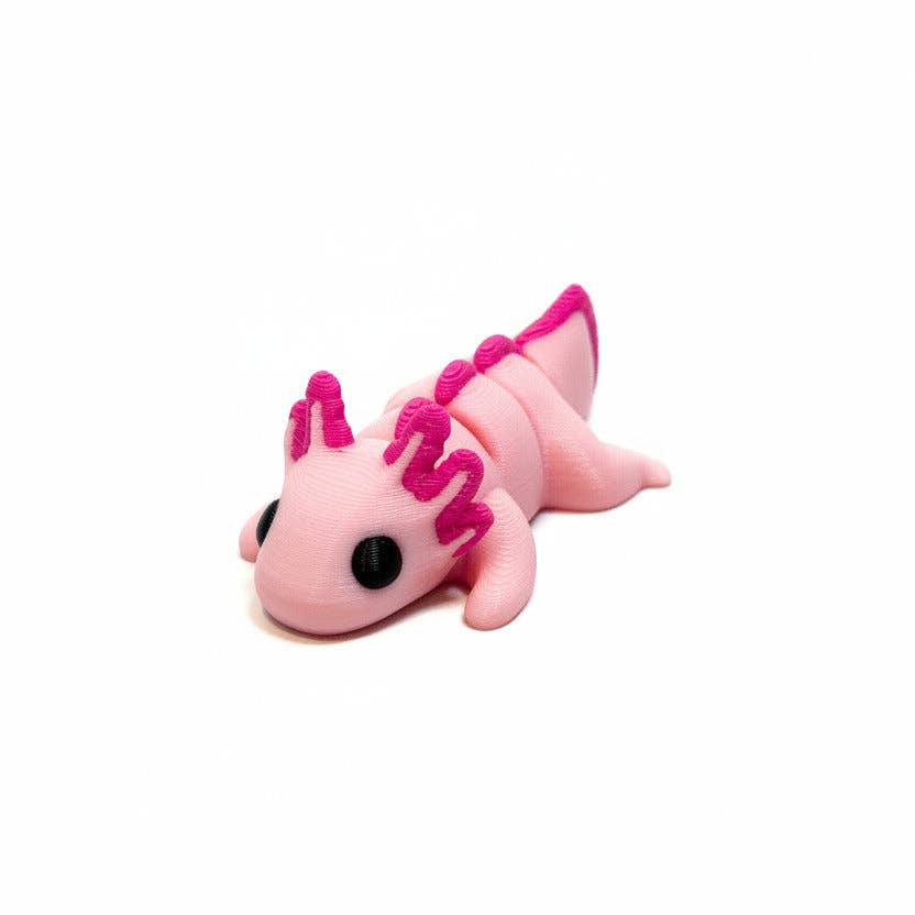 Axolotl (Pink) • Mini 3D Printed Articulated Animal • Flexi Animals • Pocket Pets • Pocket Pals • Desk Pets [#29]*