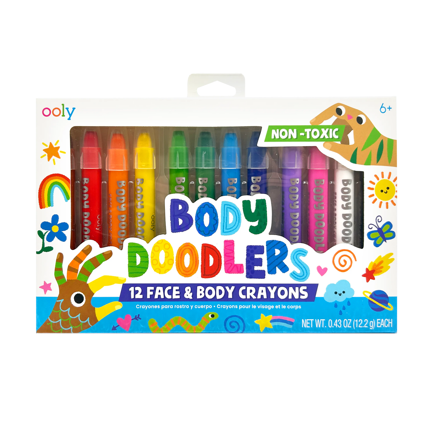 Body Doodlers Face and Body Crayons - Set of 12