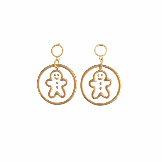 Gold Gingerbread Earrings | Christmas, Winter, Gifts