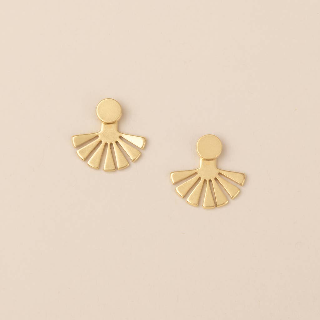 Refined Earring Collection - Sunburst Ear Jacket/Gold
