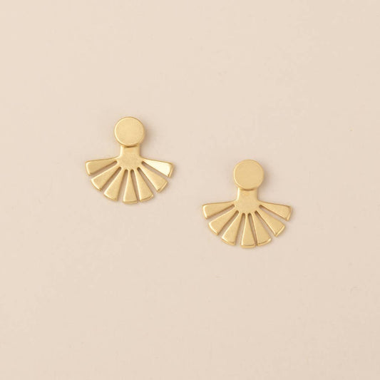 Refined Earring Collection - Sunburst Ear Jacket/Gold