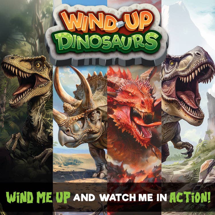 So Much Fun! Wind-Up Action Dinosaur Toy - 12/Display