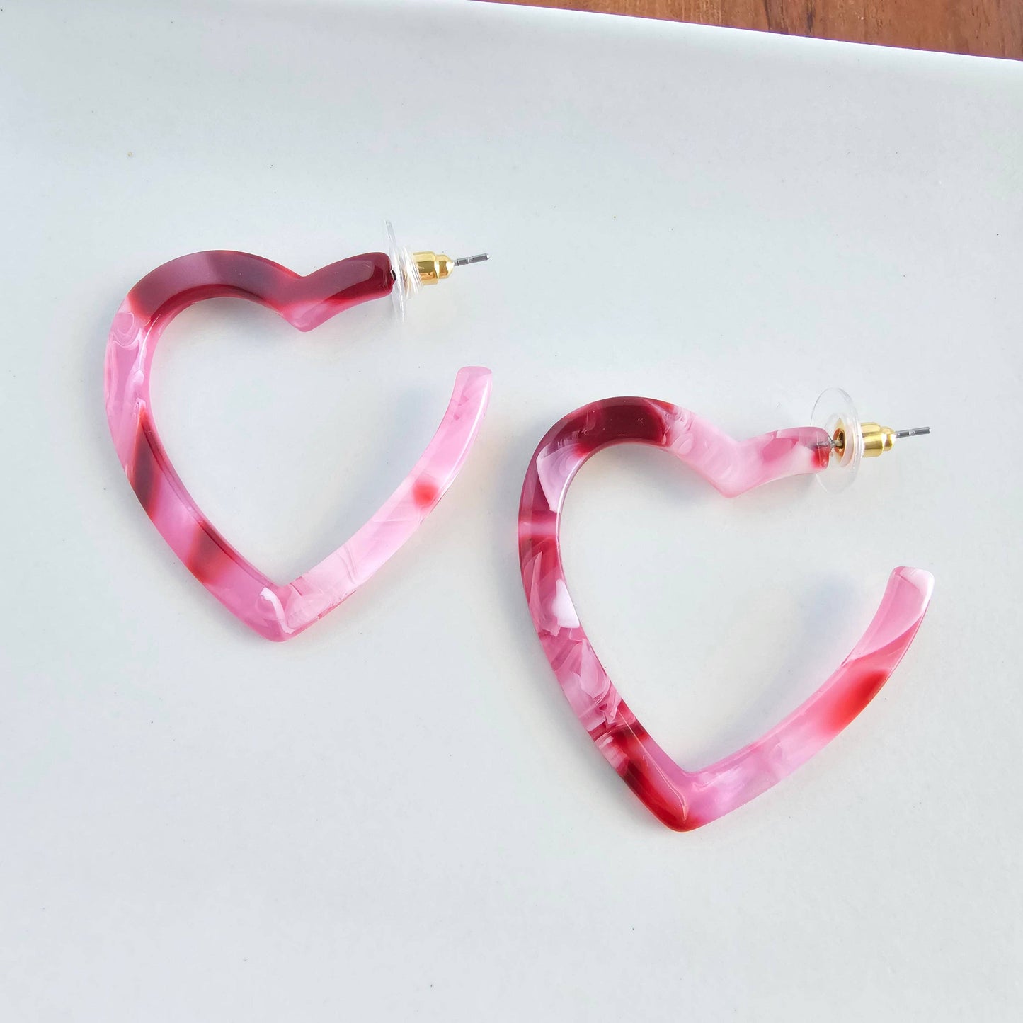 Heart Hoops - Strawberry Fizz // Valentine's Day Earrings