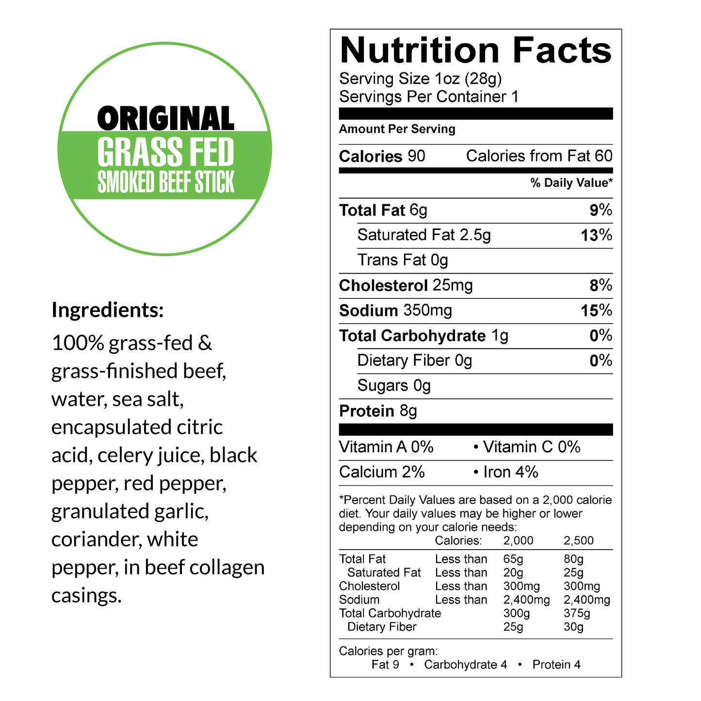 Original 100% Grass-Fed Beef Sticks