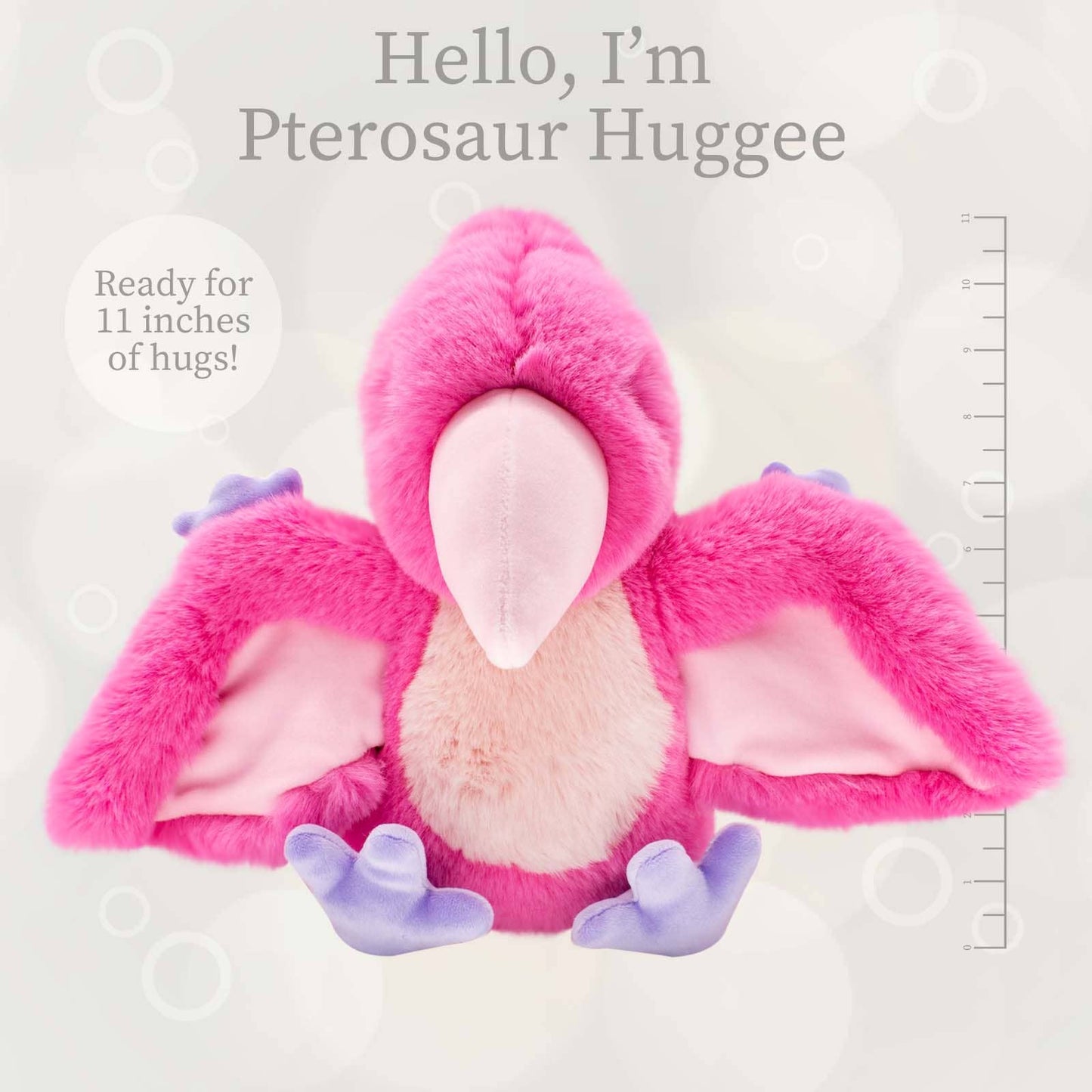 World's Softest 11 inch - Hot Pink Baby Pterosaur Plush Toy