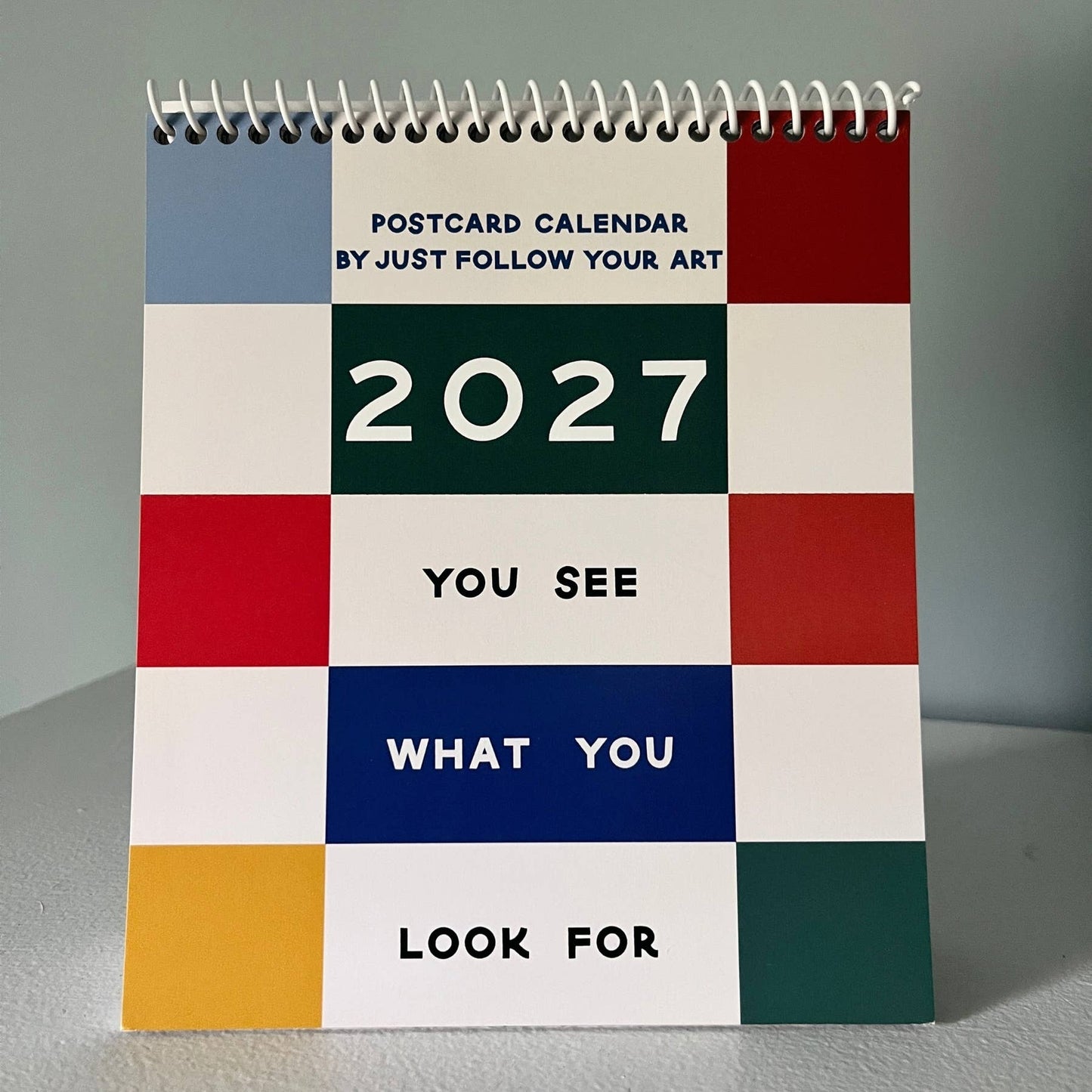 2027 Postcard Calendar | Monthly Desk Calendar With Easel