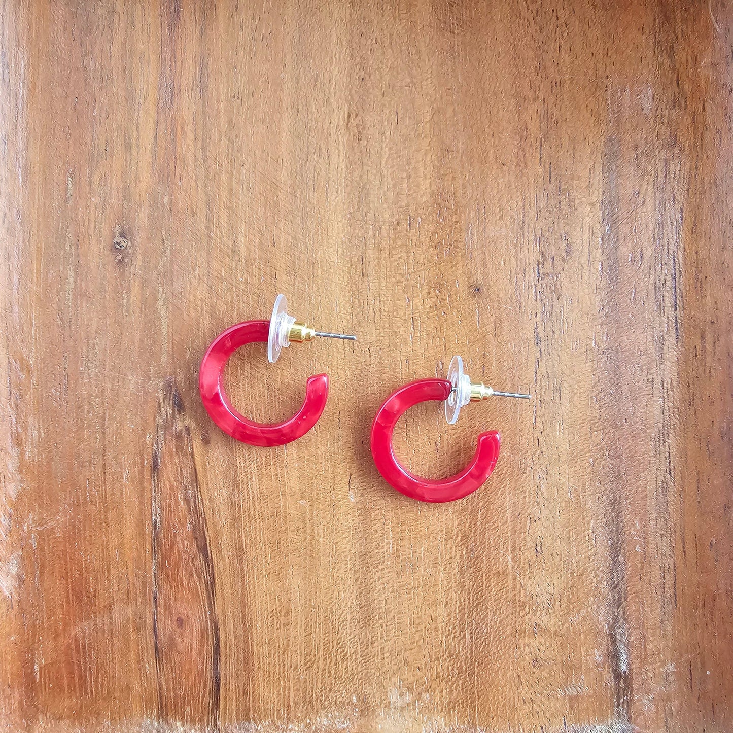 Micro Cam Mini Hoops - Scarlet // Jewelry, Earrings, Fall