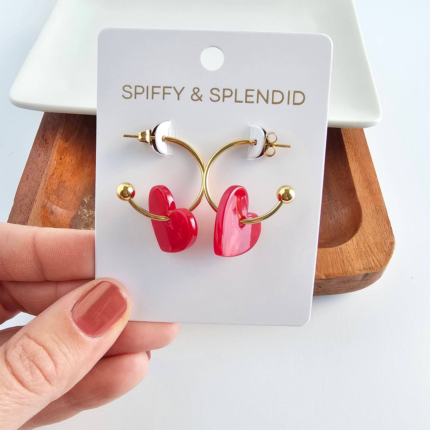 Sweetheart Hoops - Red // Valentine's Day Earrings, Jewelry