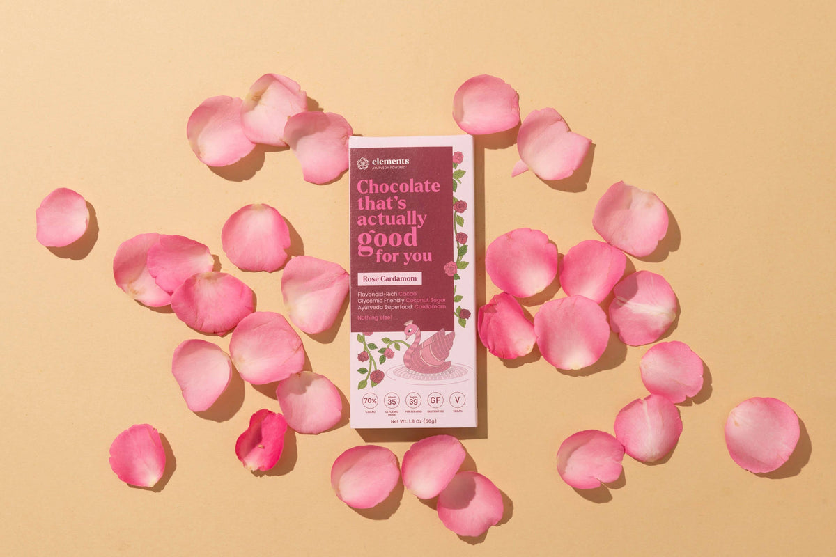 Rose Cardamom Dark Chocolate Bar | Vegan Kosher