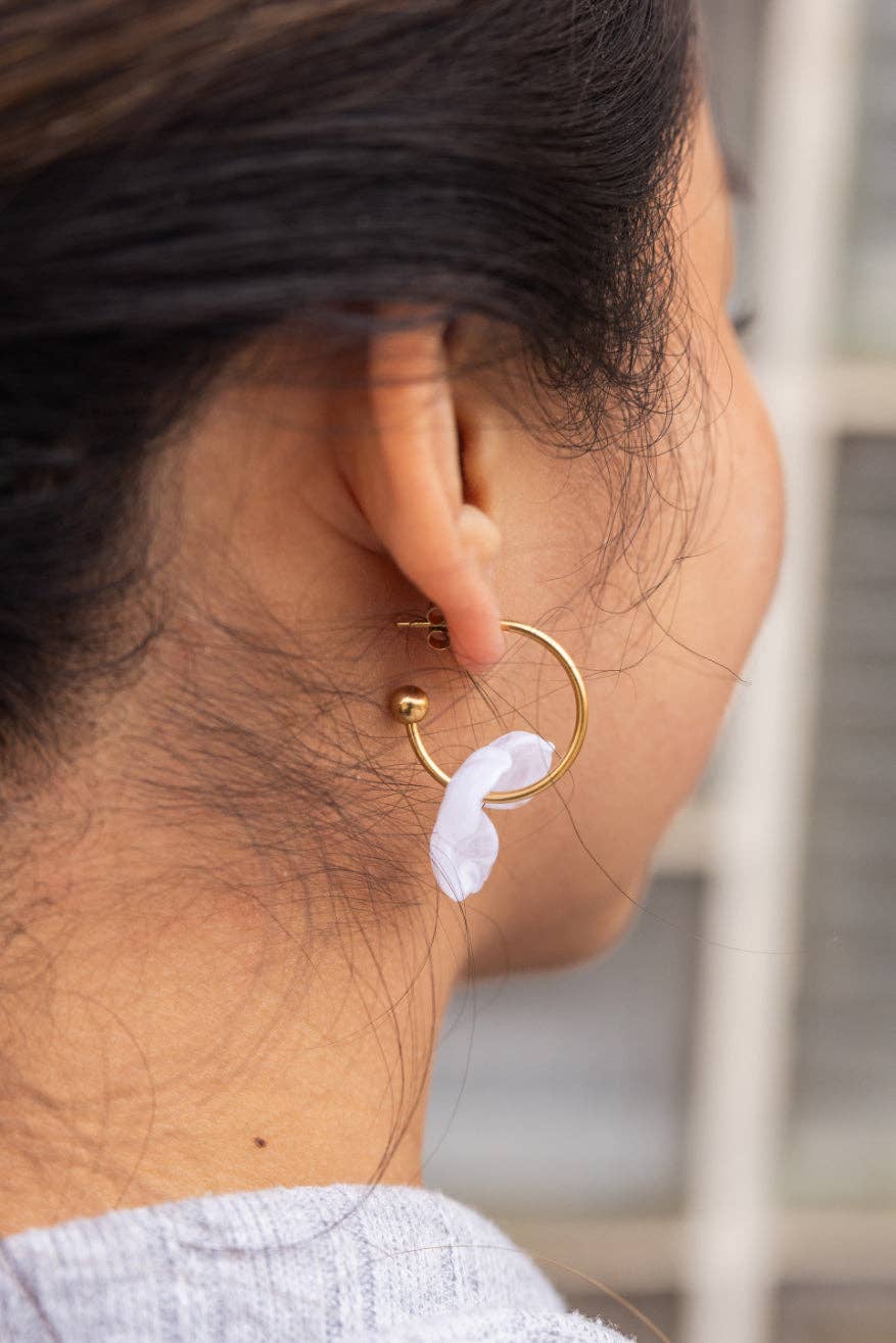 Magnolia Hoops - White // Jewelry, Earrings