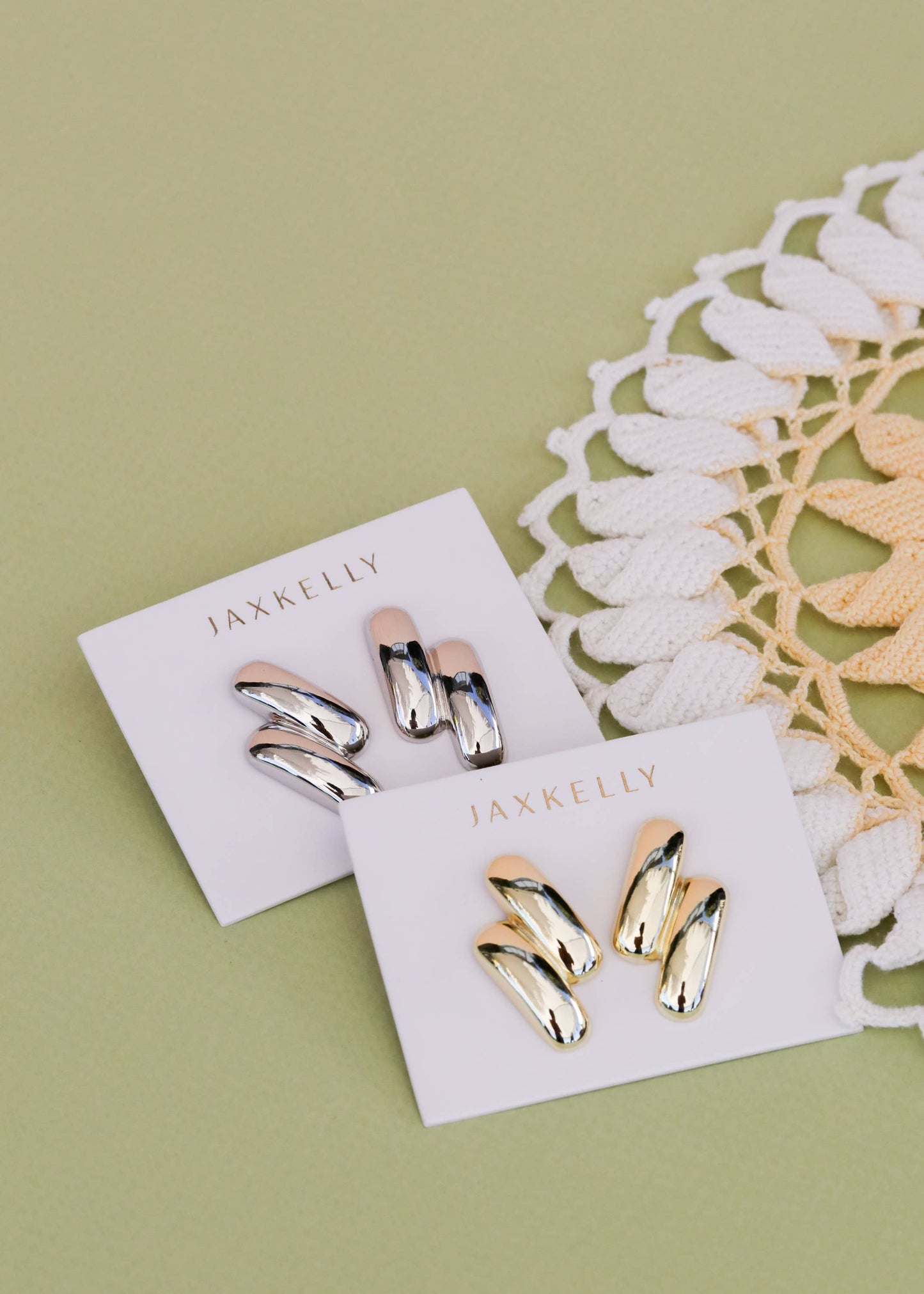 Gold Double Bold Bar Earring