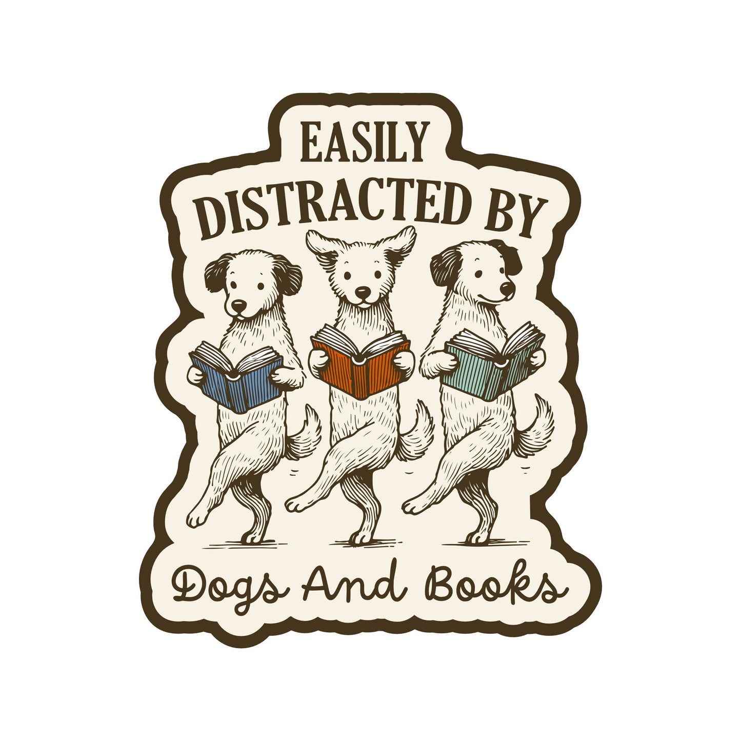 Funny Cute Animal Book Reading High Quality Vinyl Sticker