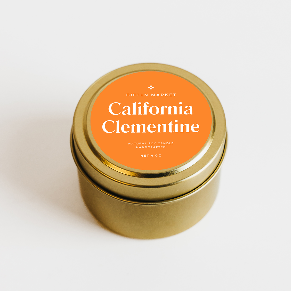 California Clementine Soy Candle - 4oz Gold Travel Tin