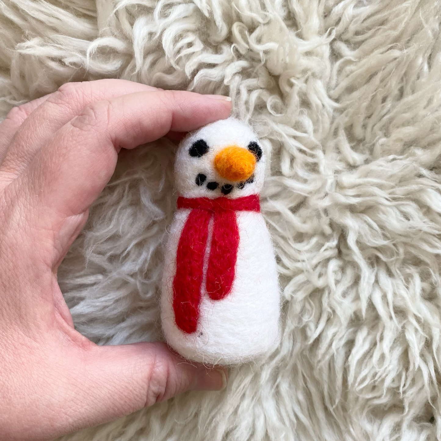 Felt Snowman with Red Scarf