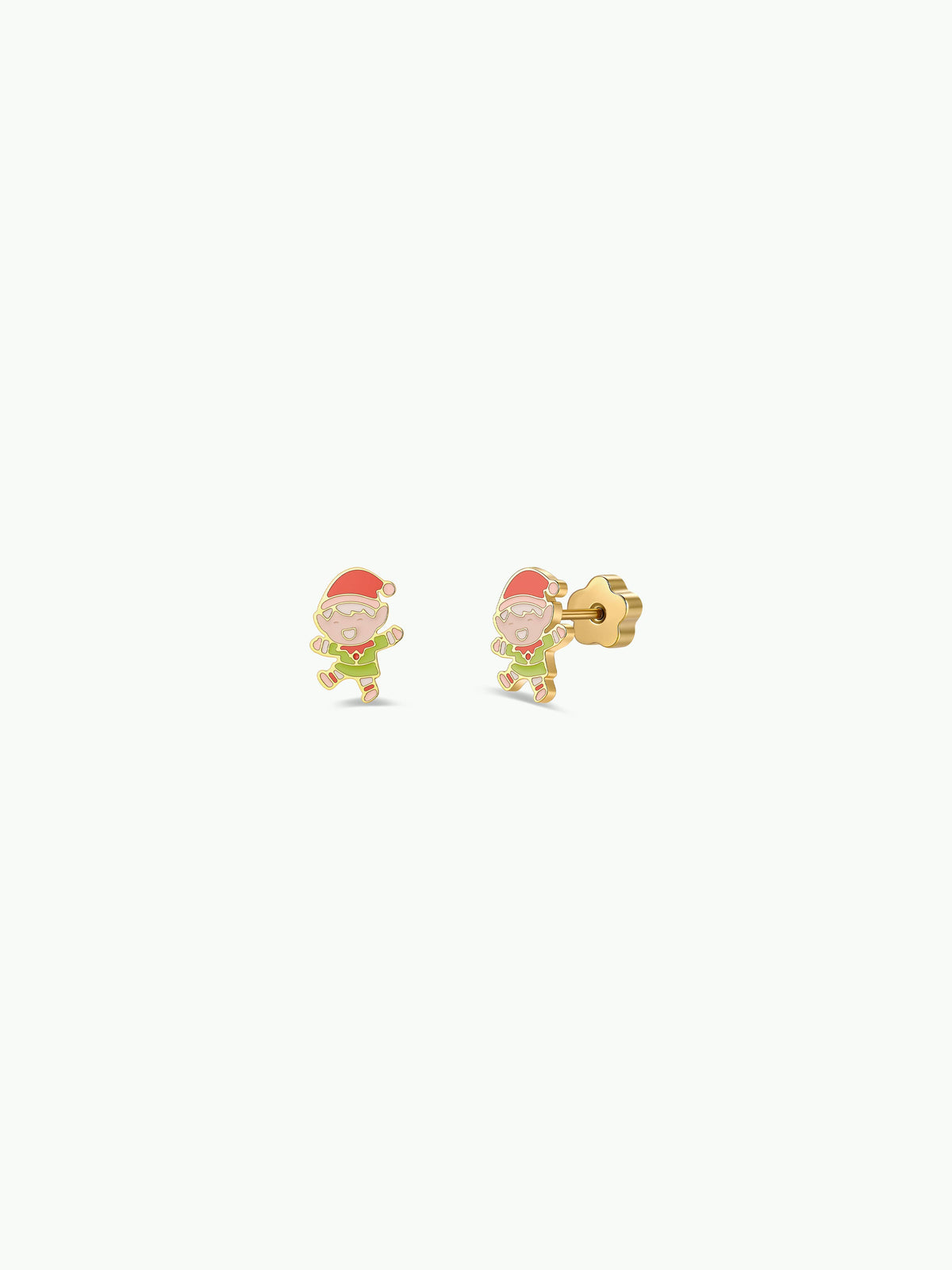 Elf Enamel Flat Back Kids Earrings