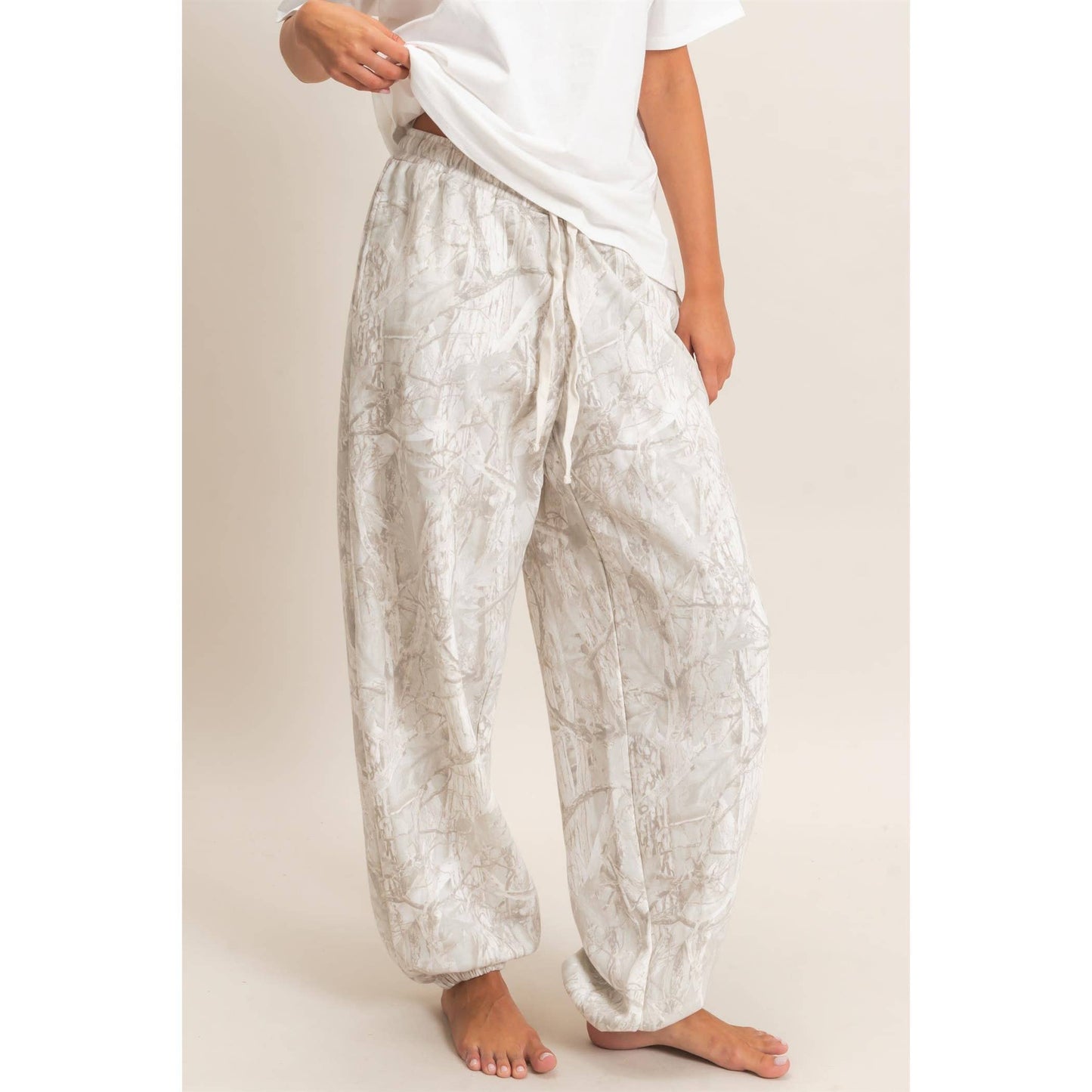 Tree Camouflage Print Jogger Pants