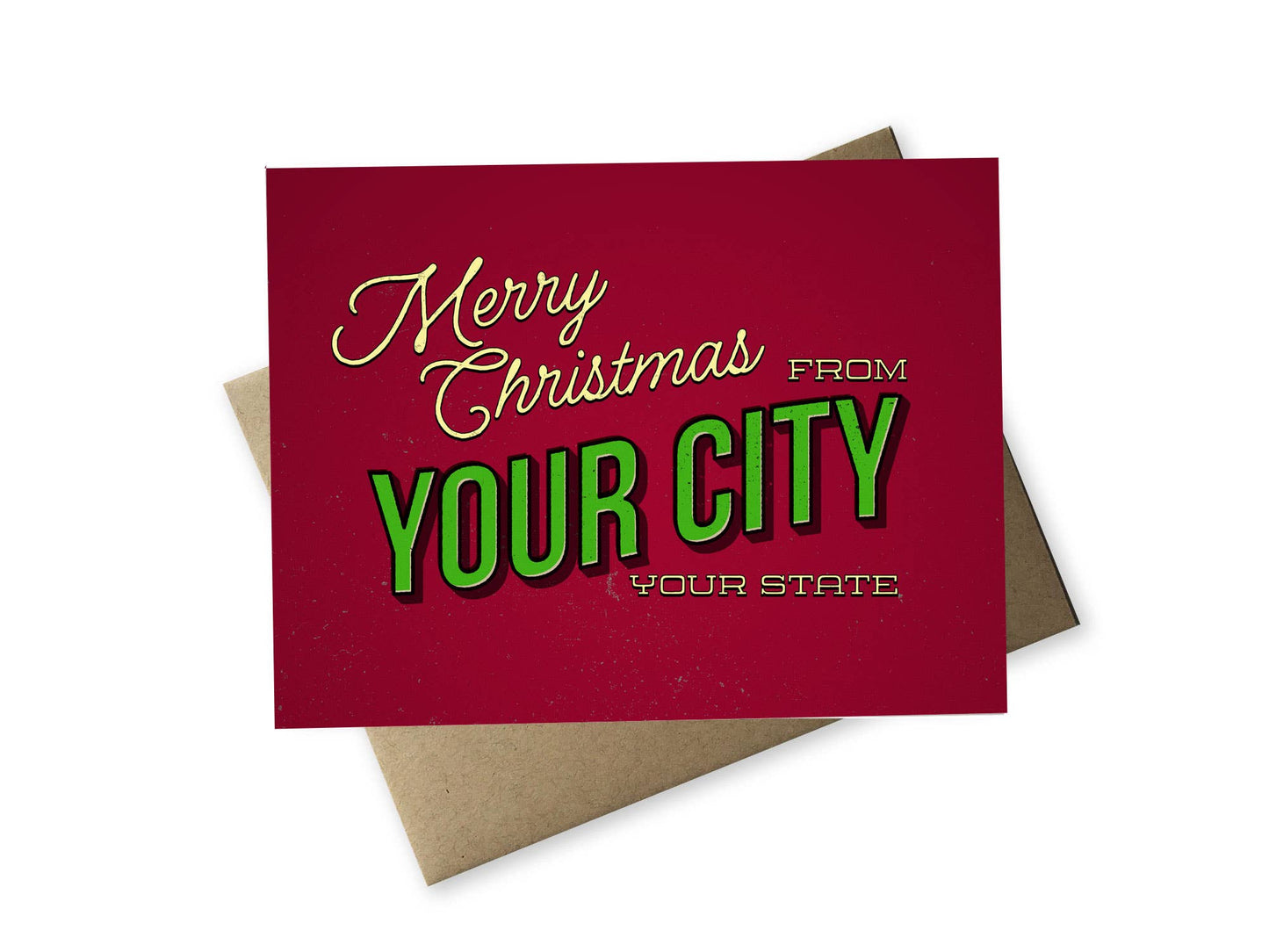 Custom Merry Christmas From Greeting Card Set, set of 8