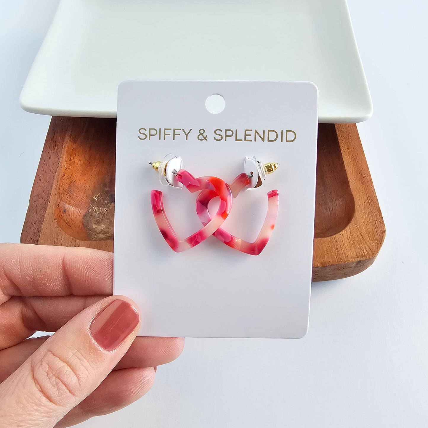 Mini Heart Hoops - Tickled Pink // Valentine's Day Jewelry
