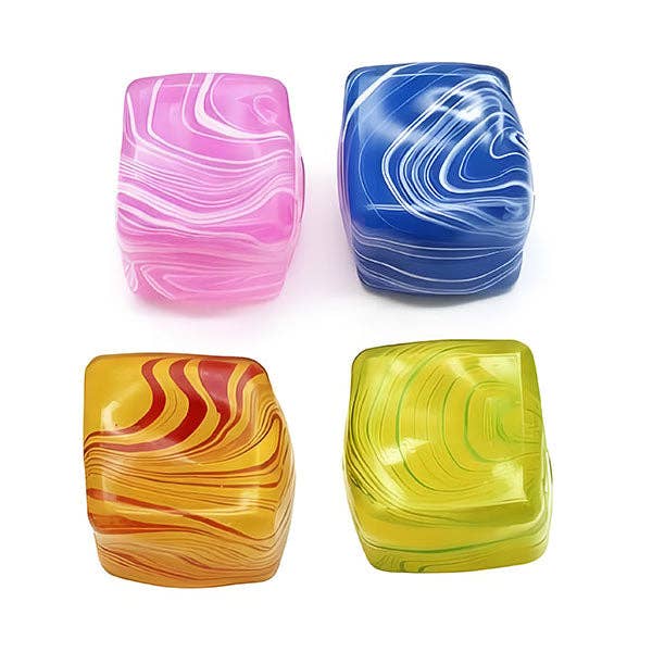 SugarSqueez Squishies® Swirl Cube Maltose Fidget Stress Ball (1pc) Assorted Colors