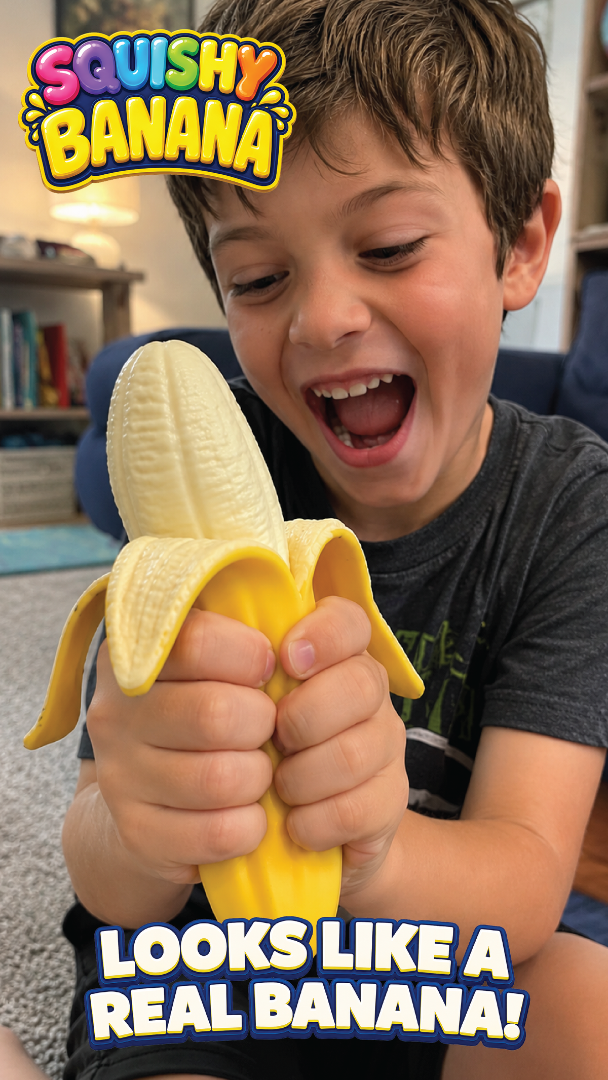 Fun Doh Squishy Banana Stress Relief Toy - 6/Display