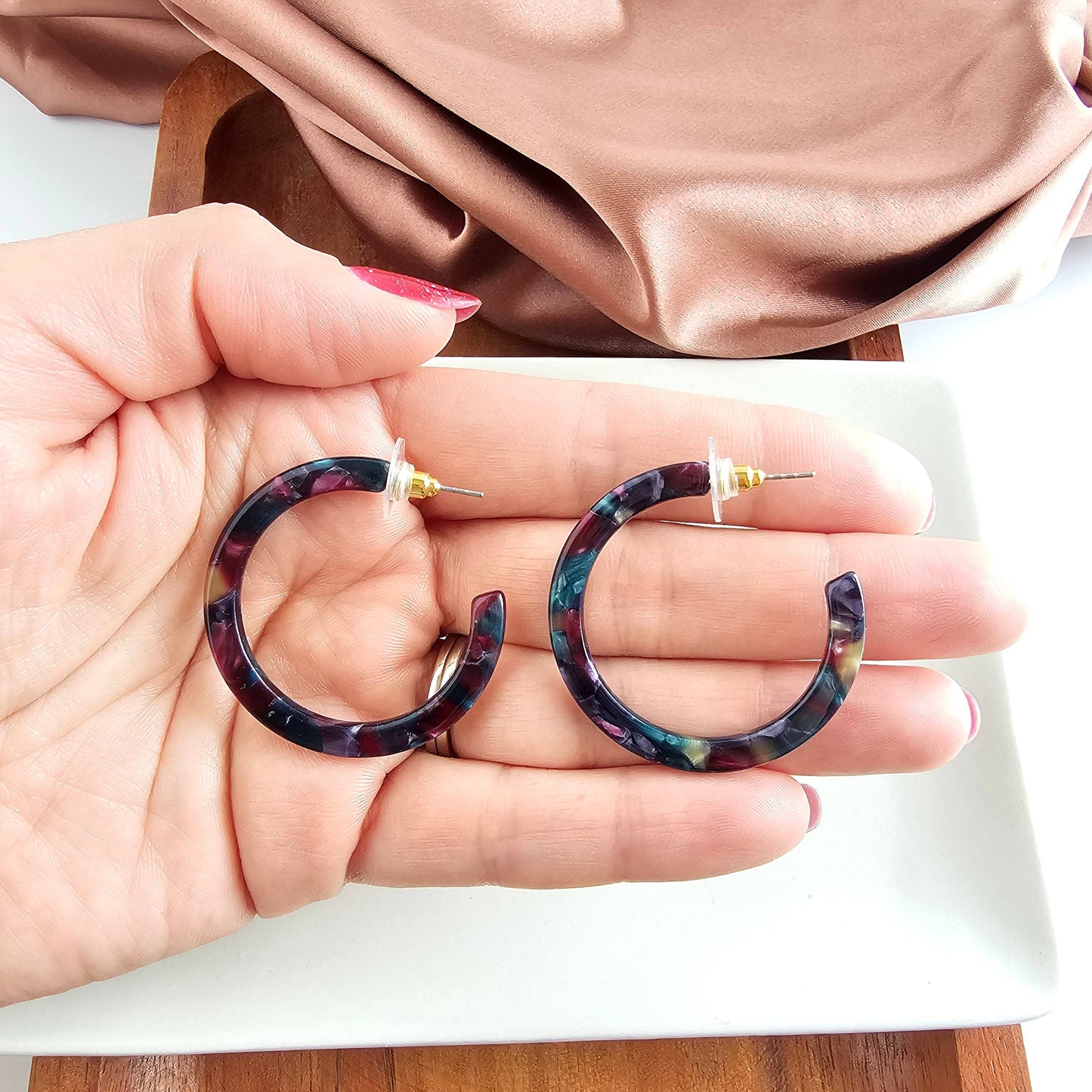Camy Hoops - Jeweled Twilight // Jewelry, Earrings, Fall