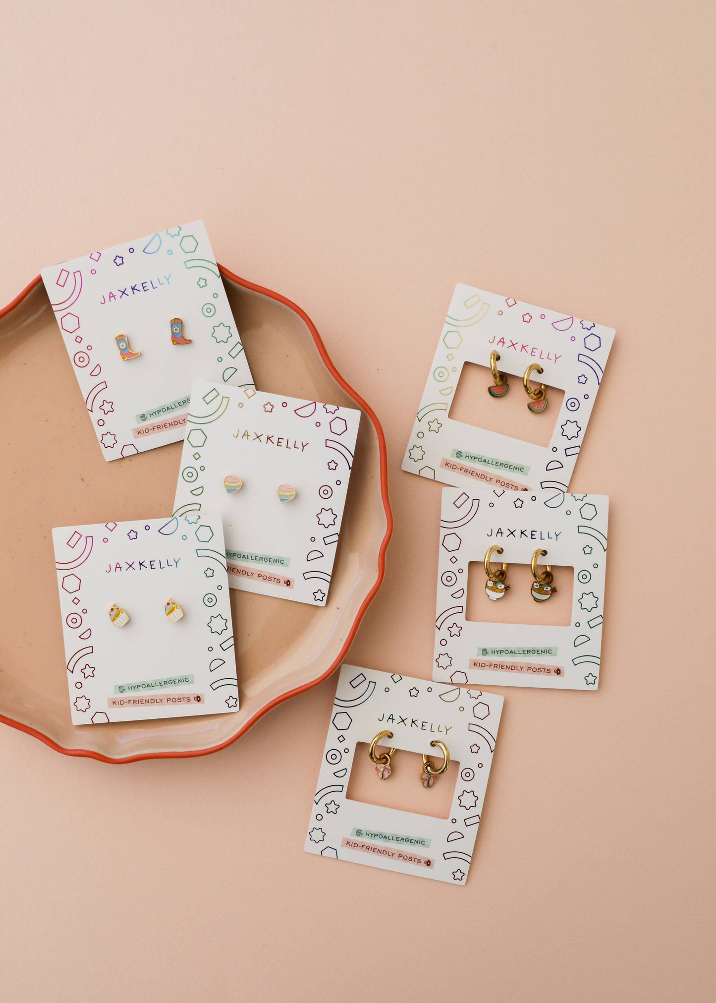 Cupcake Enamel Flat Back Kids Earrings