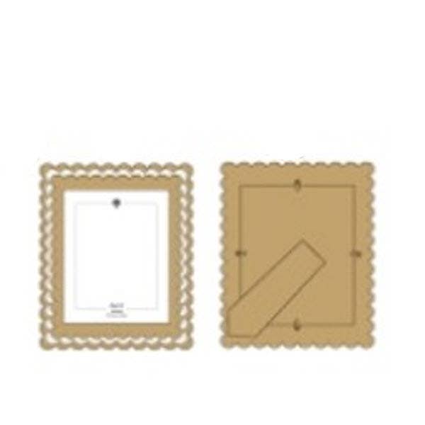 17061 - 12x14 wood scallop photo frame (8x10 pic) natural/wh