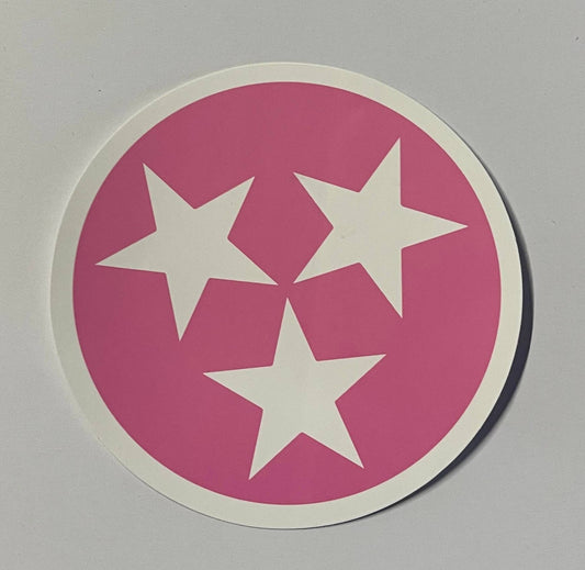 Pink Tennessee Tri Star Sticker