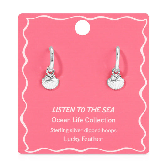 Ocean Life Earrings - Silver - Shell