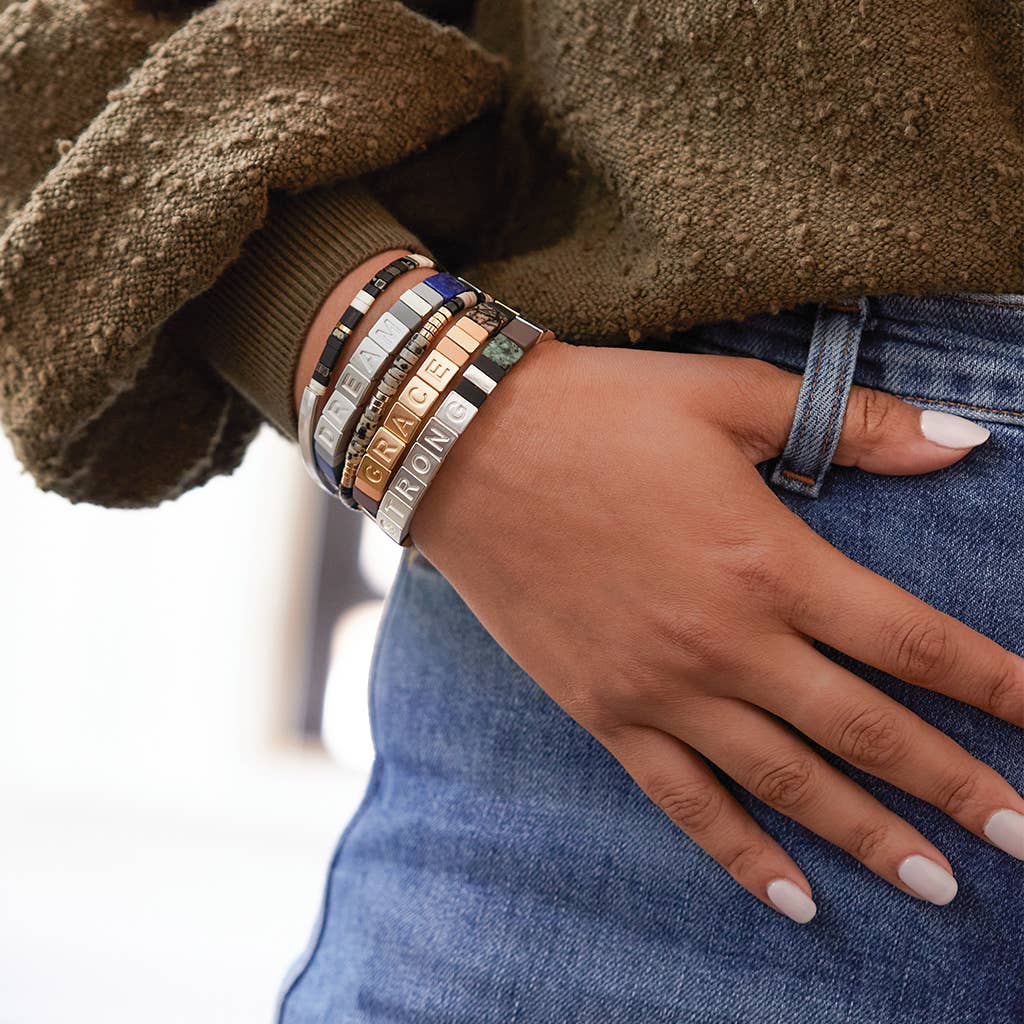 Empower Bracelet - GRACE Silver/Rhodonite/Rose Quartz