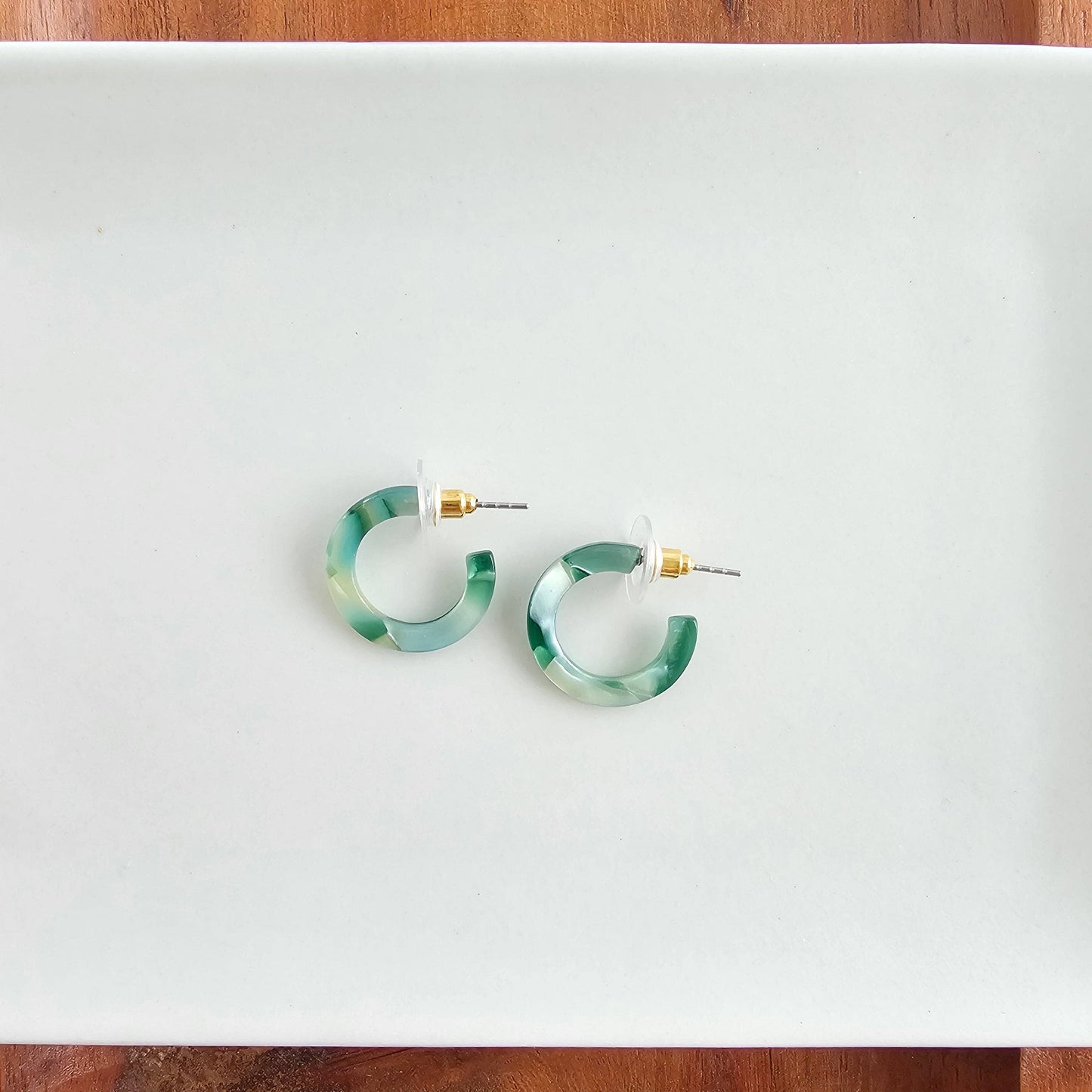 Micro Cam Mini Hoops - Palm Lustre // Resort Summer Earrings
