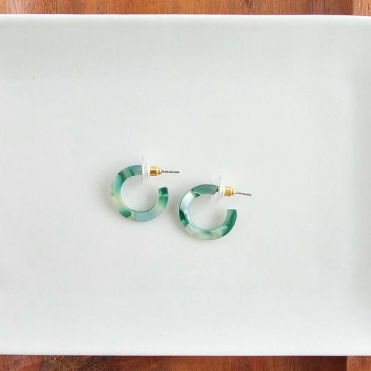Micro Cam Mini Hoops - Palm Lustre // Resort Summer Earrings