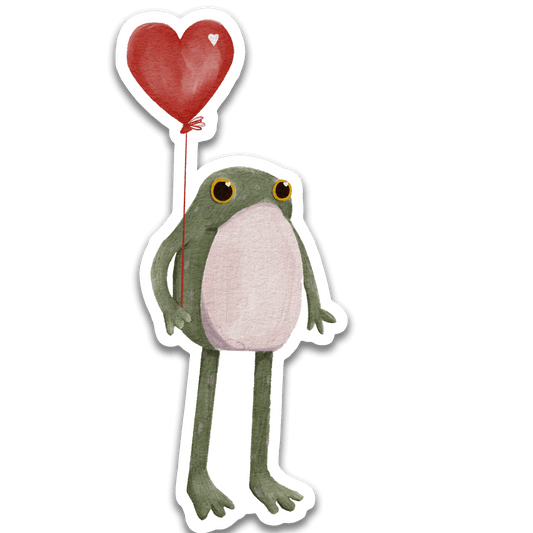 Hopeful Valentine Frog Sticker