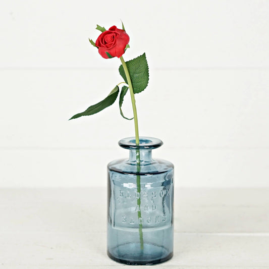 13inL real touch Cabbage Rose Stem-Red