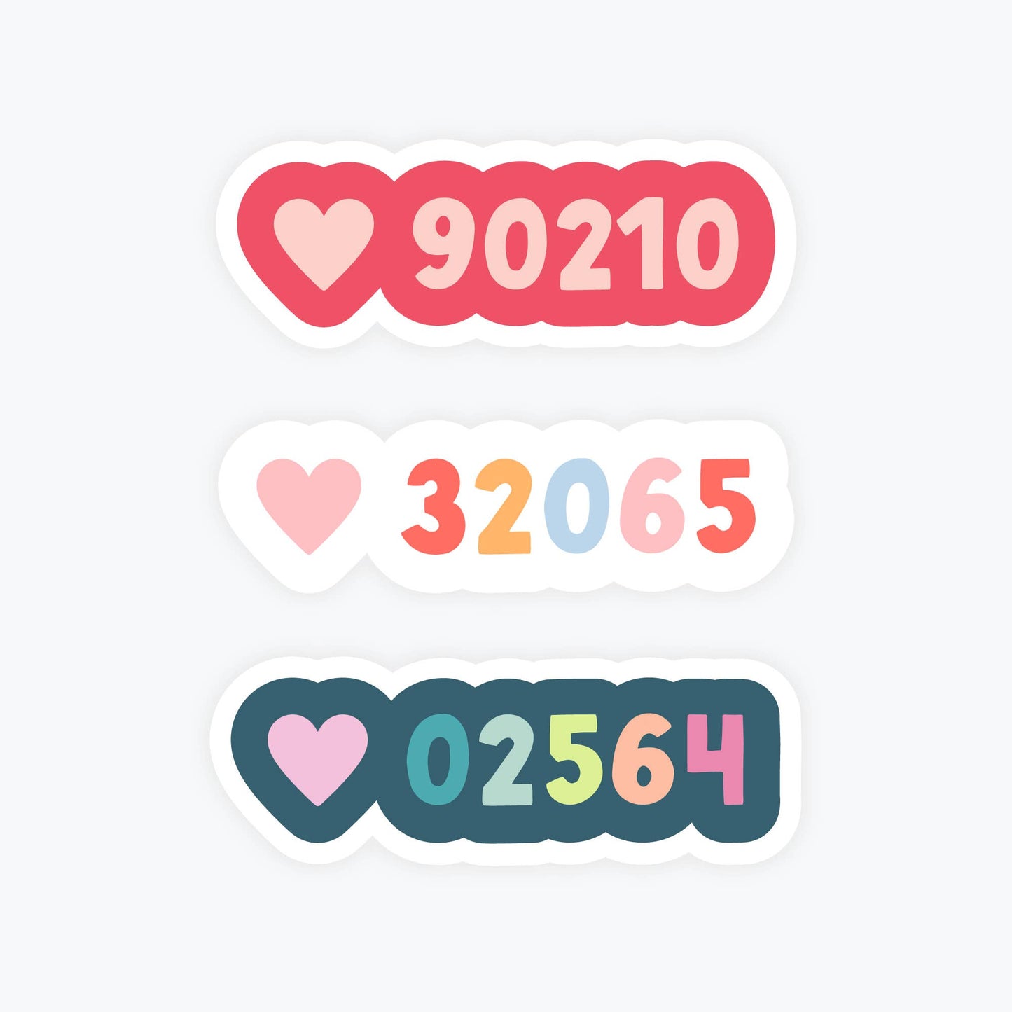 Custom Zip Code Stickers, Tourist Souvenir, Hometown Pride