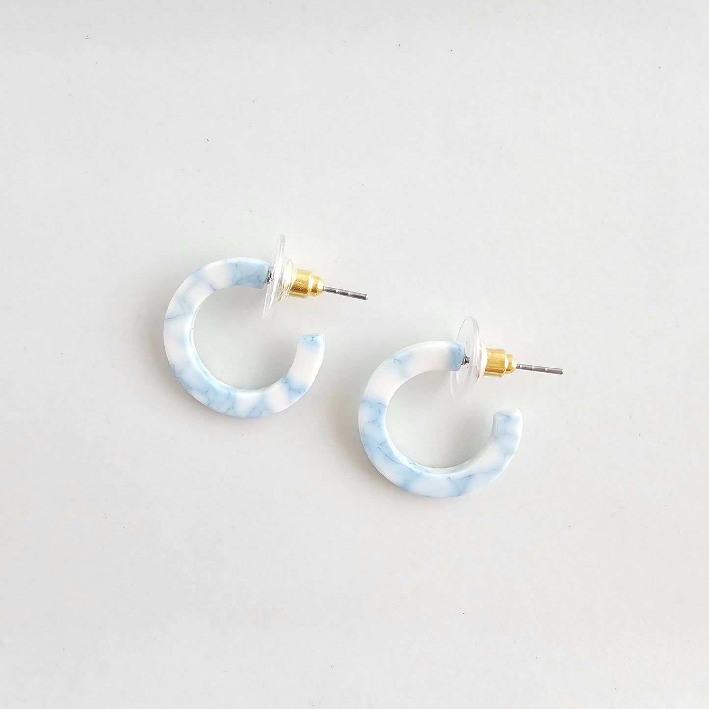 Micro Cam Mini Hoops - Saltwater Blue // Summer Earrings