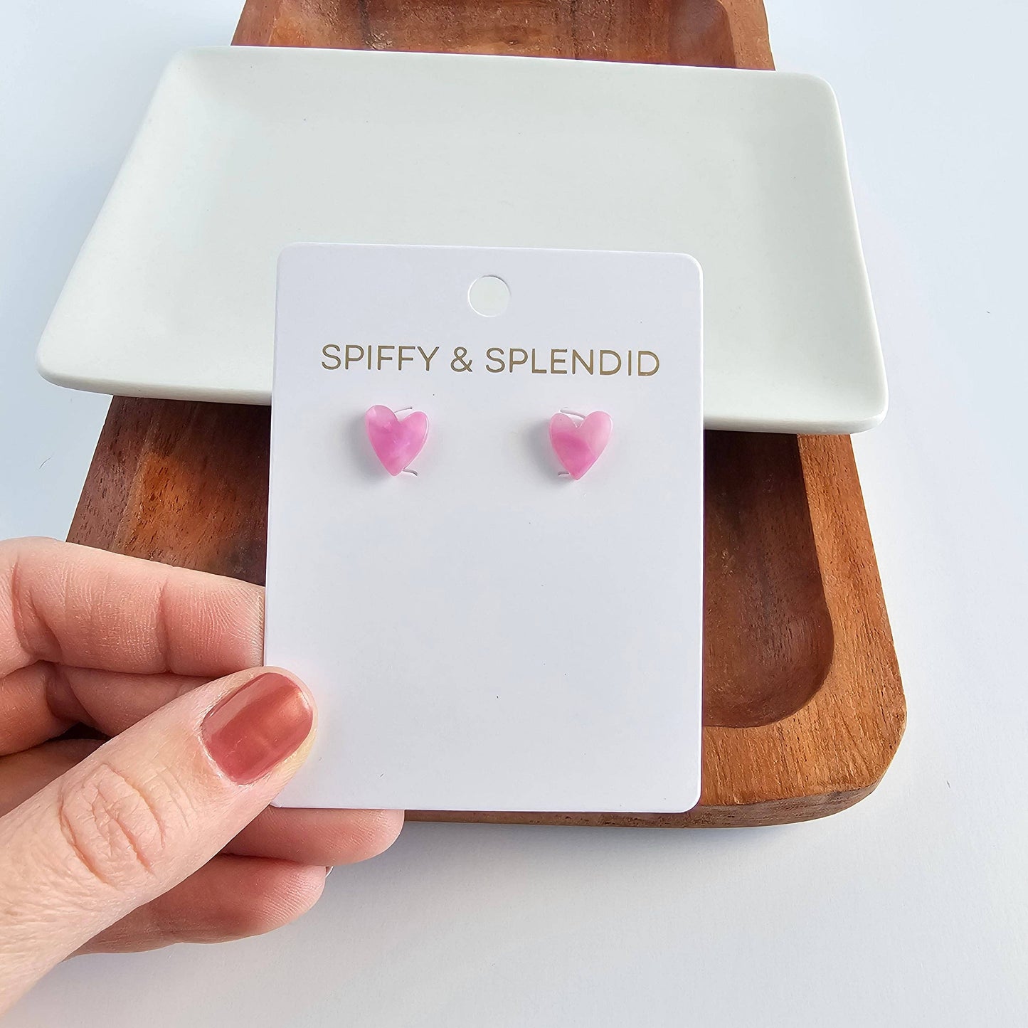 Hand Drawn Heart Studs - Bubblegum Bliss // Valentine's Day