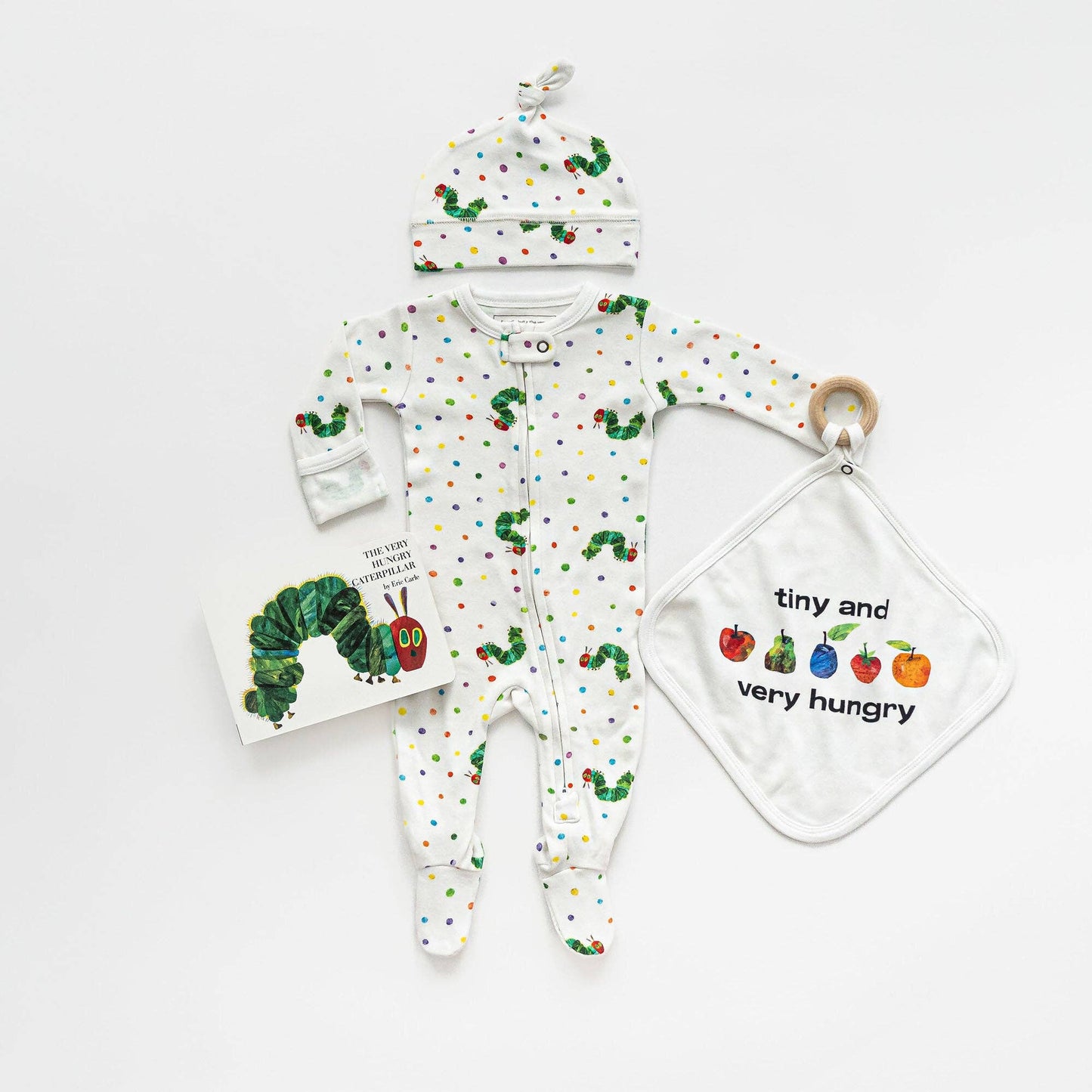 Organic 2-Way Zipper Footie in Caterpillar