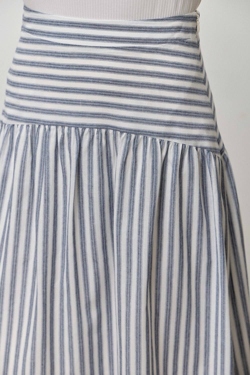 STRIPED COTTON MIDI SKIRT