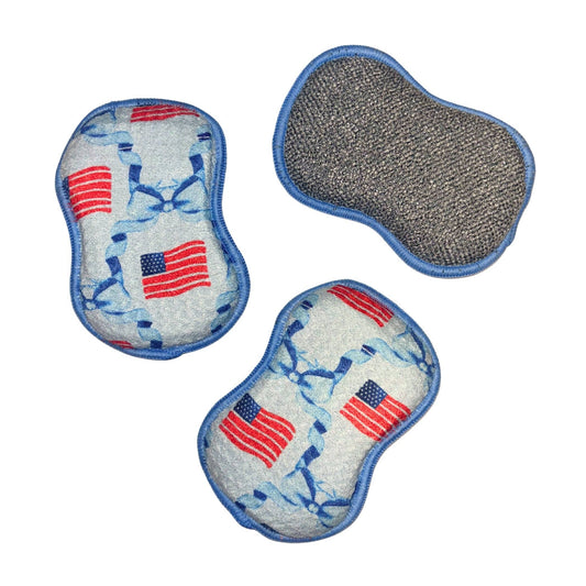 RE:usable Sponges (Set of 3) - Flag Ribbon
