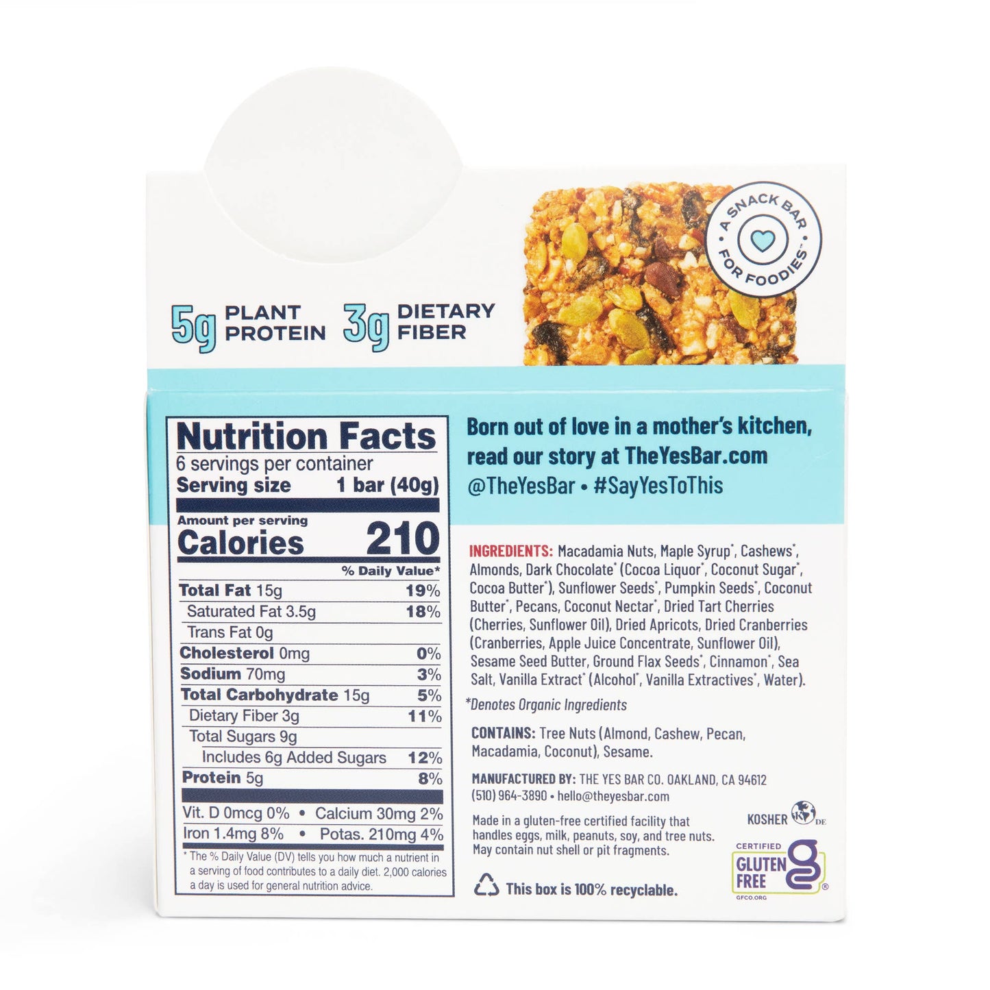 Macadamia Cherry Chocolate - Gourmet Plant-Based Snack Bar
