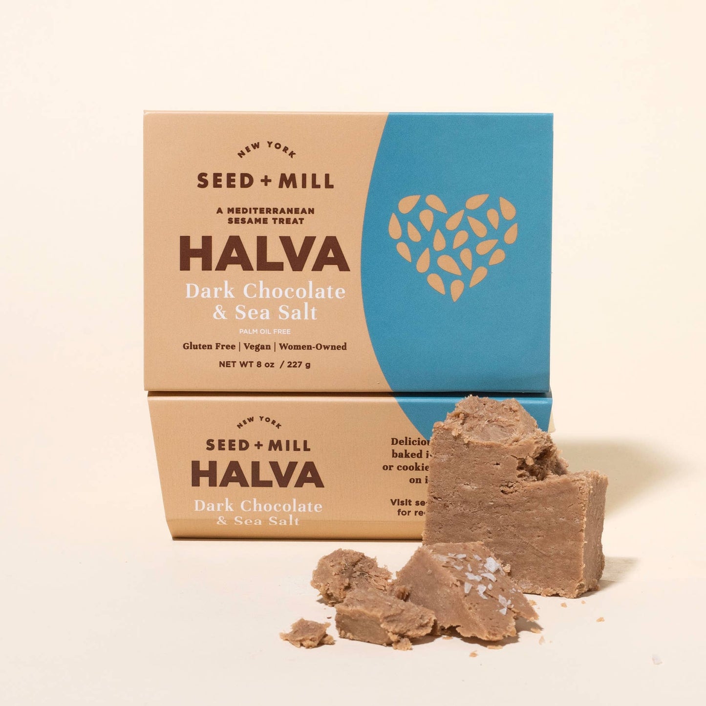 Sea Salt Dark Chocolate Halva, 227g - Kosher Sesame Candy