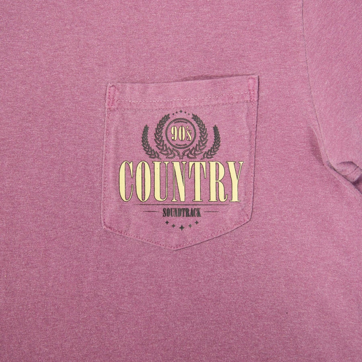 Western 90's Country Soundtrack Dark Mauve Pocket Tee